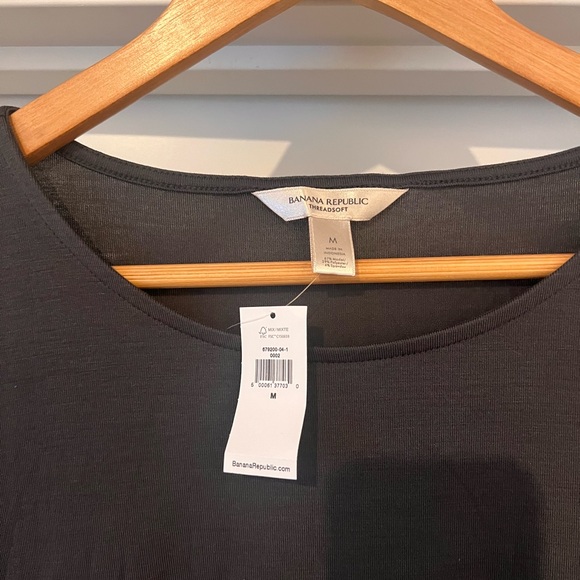 Banana Republic Black 3/4 Sleeve Tie Front Blouse - Picture 2 of 5